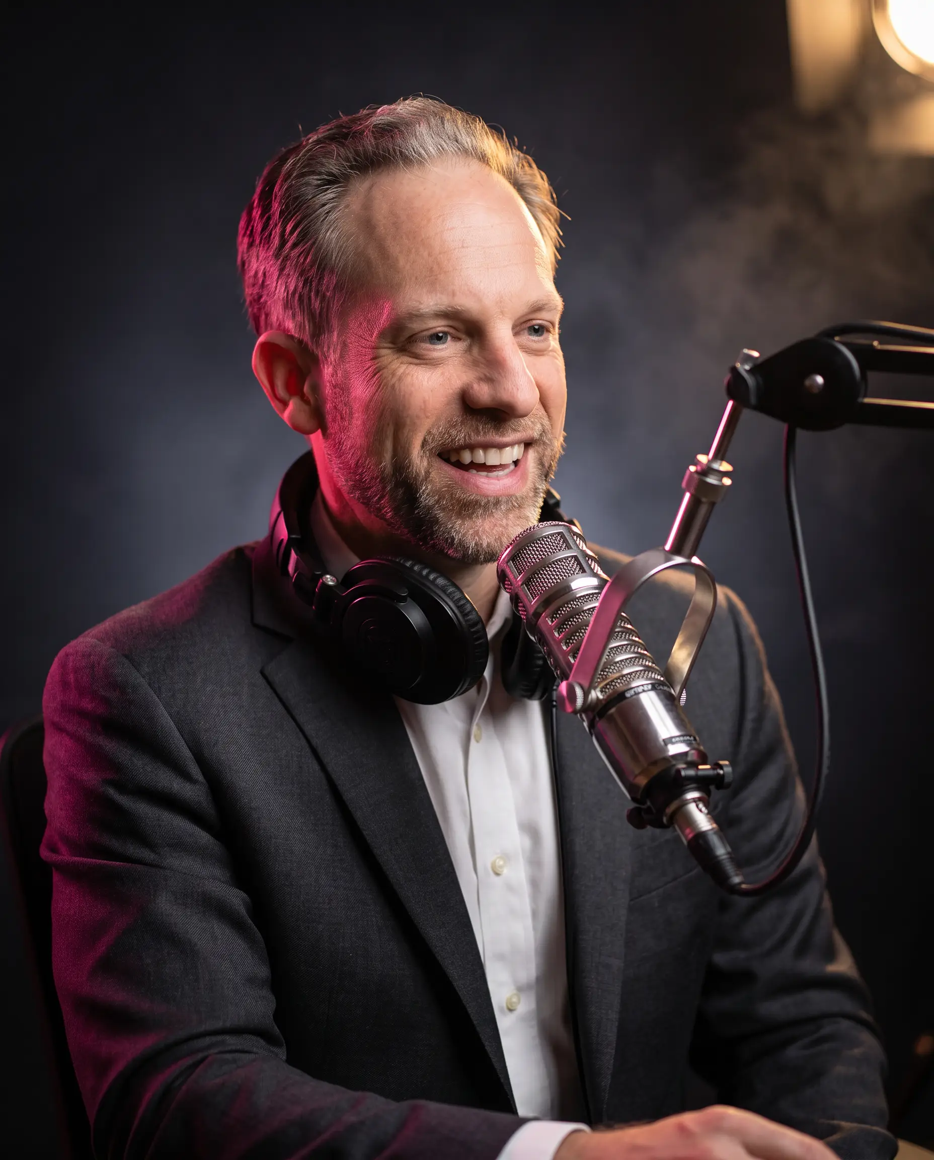 Tim Hubbard behind the mic on the Short Term Rental Riches podcast