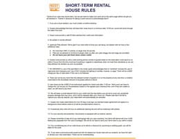 short term rentals house rules